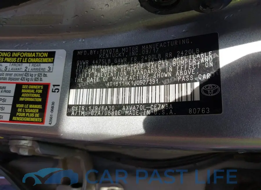 4T1B11HK1JU527391# 9