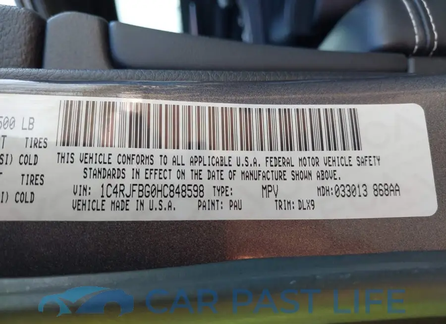 1C4RJFBG0HC848598# 9