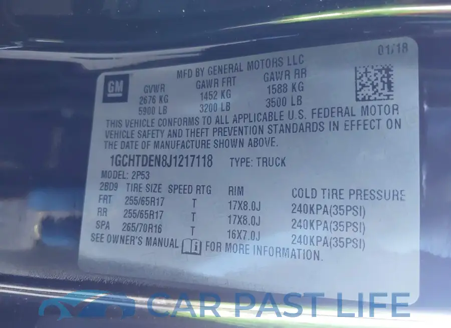 1GCHTDEN8J1217118# 9