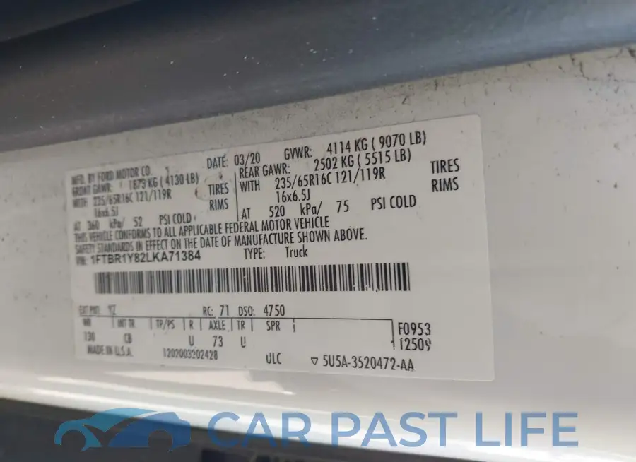 1FTBR1Y82LKA71384# 9