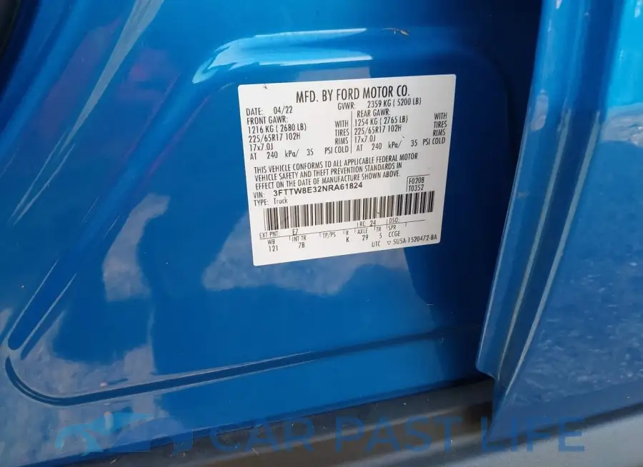 3FTTW8E32NRA61824# 9