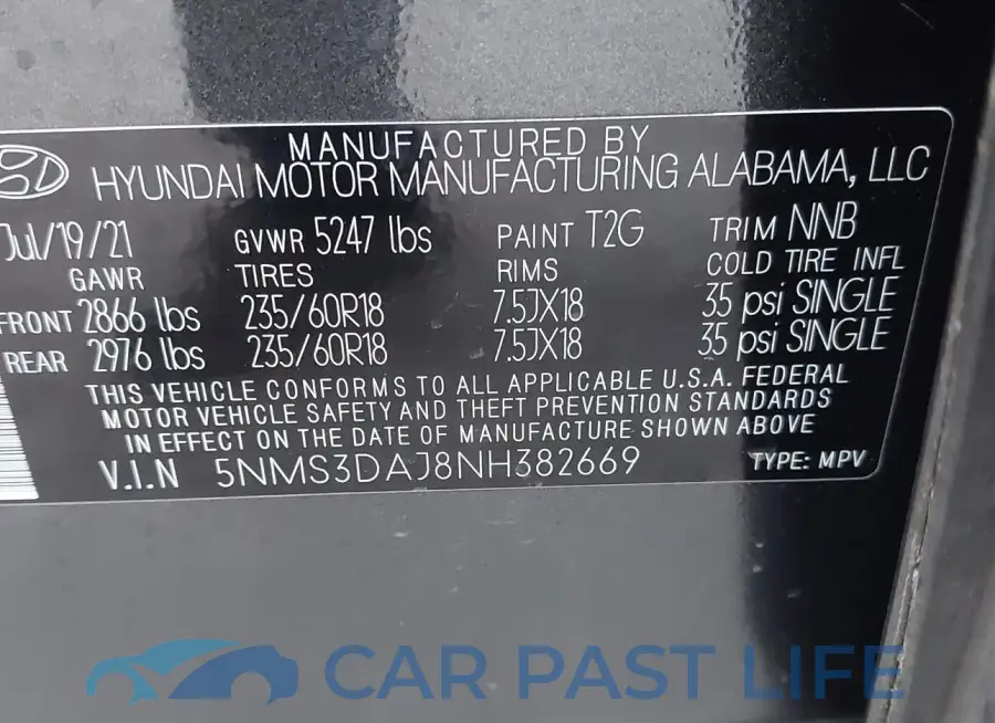 5NMS3DAJ8NH382669# 9