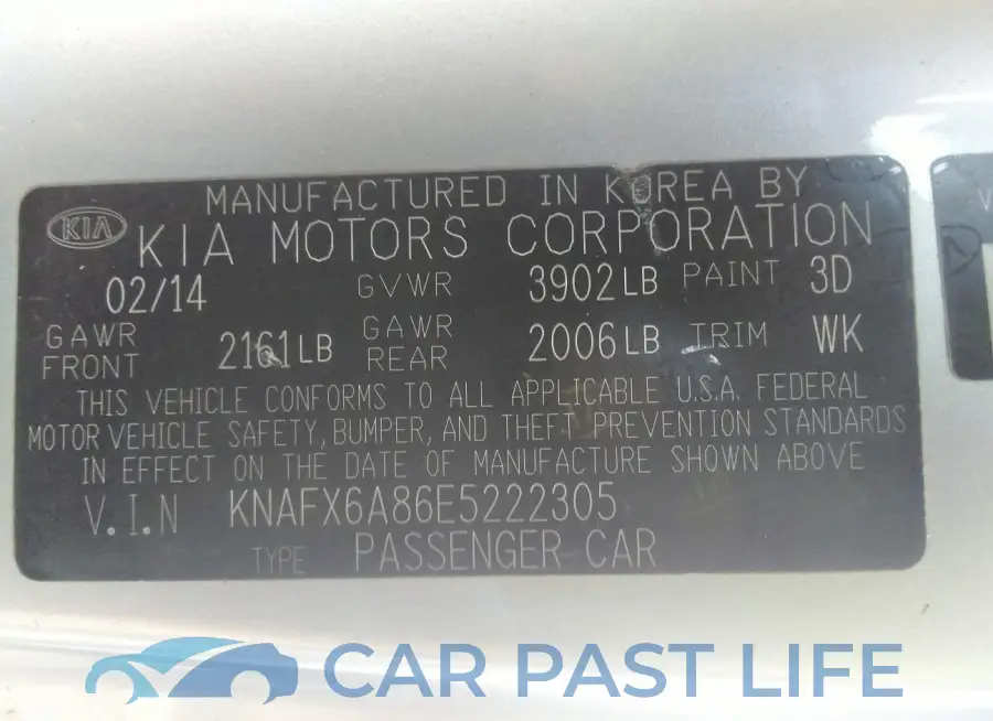 KNAFX6A86E5222305# 9