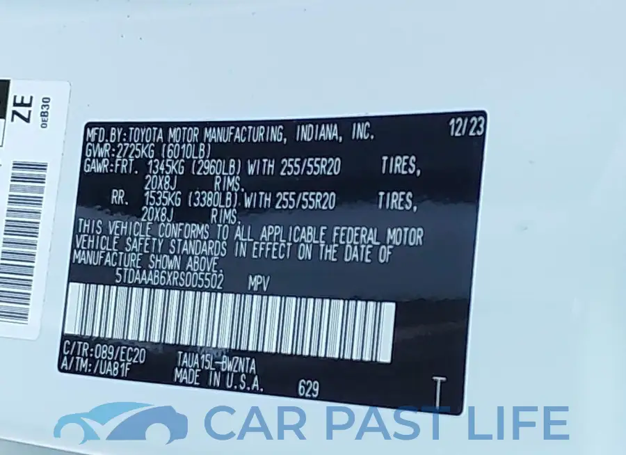 5TDAAAB6XRS005502# 9