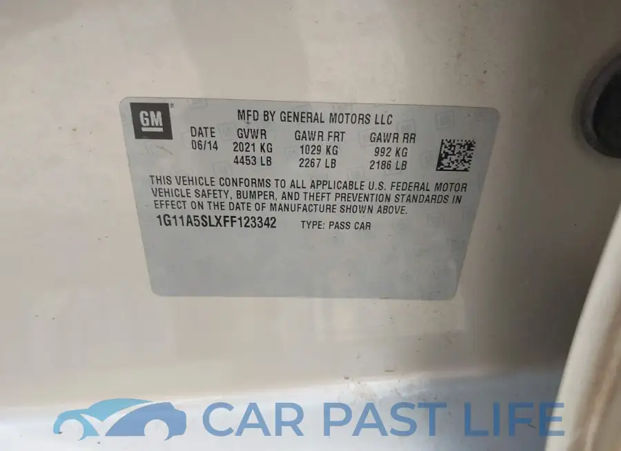 1G11A5SLXFF123342# 9