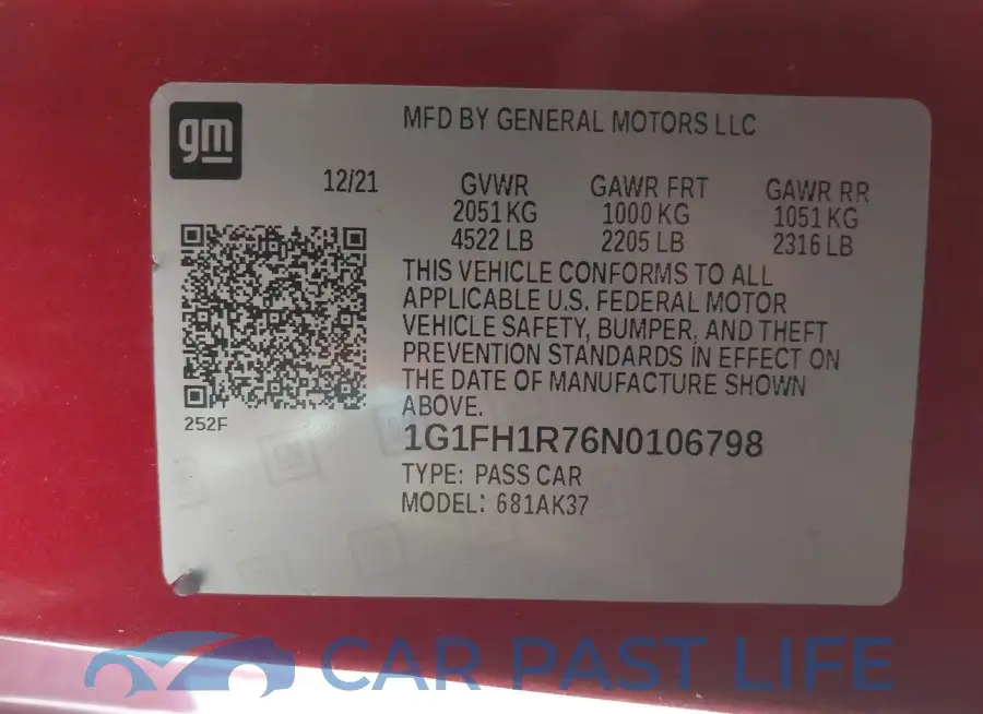 1G1FH1R76N0106798# 9