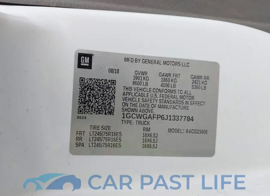 1GCWGAFP6J1337784# 9