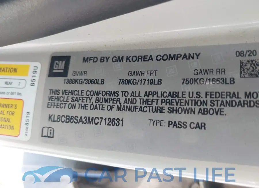 KL8CB6SA3MC712631# 9