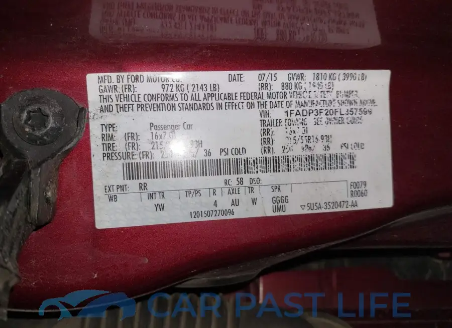 1FADP3F20FL357599# 9