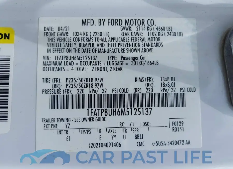 1FATP8UH6M5125137# 9