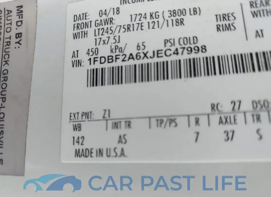 1FDBF2A6XJEC47998# 9