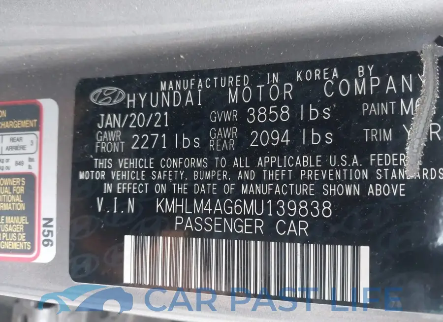 KMHLM4AG6MU139838# 9
