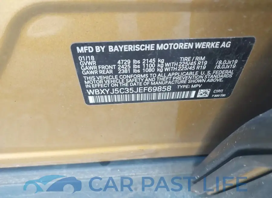 WBXYJ5C35JEF69858# 9