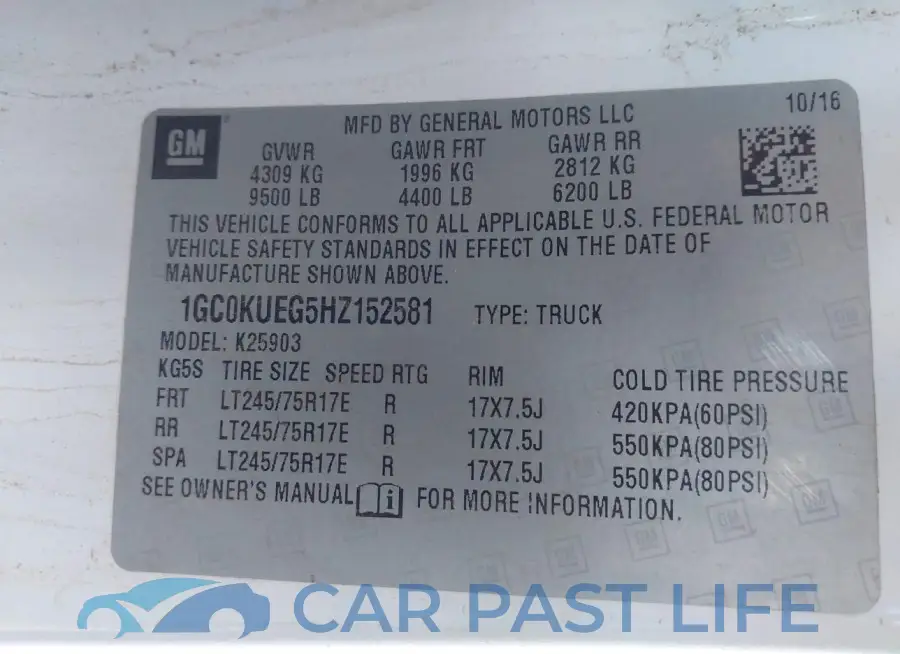 1GC0KUEG5HZ152581# 9