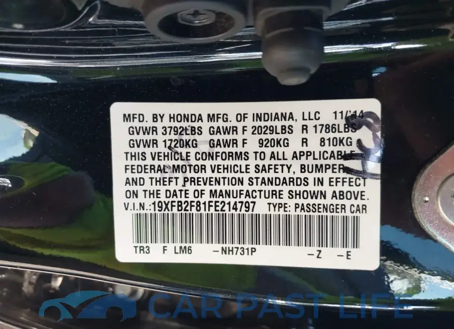 19XFB2F81FE214797# 9