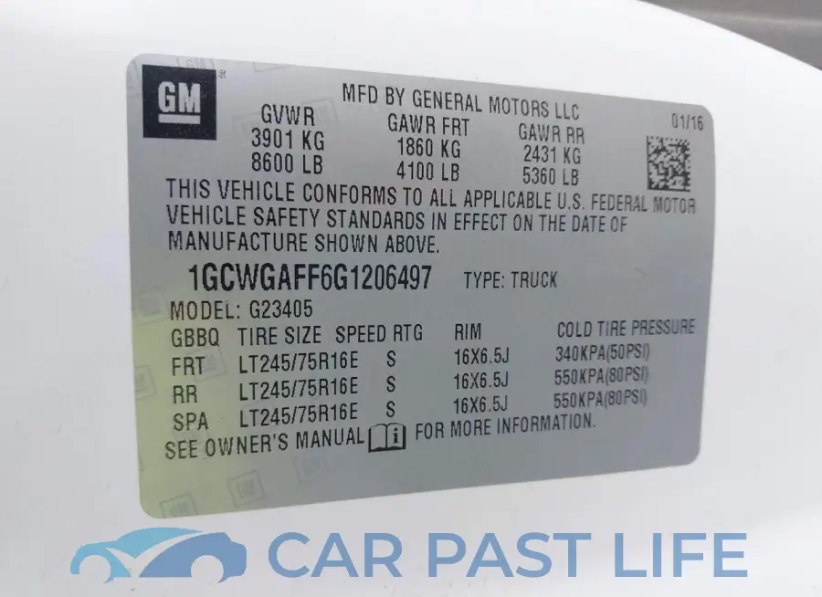 1GCWGAFF6G1206497# 9