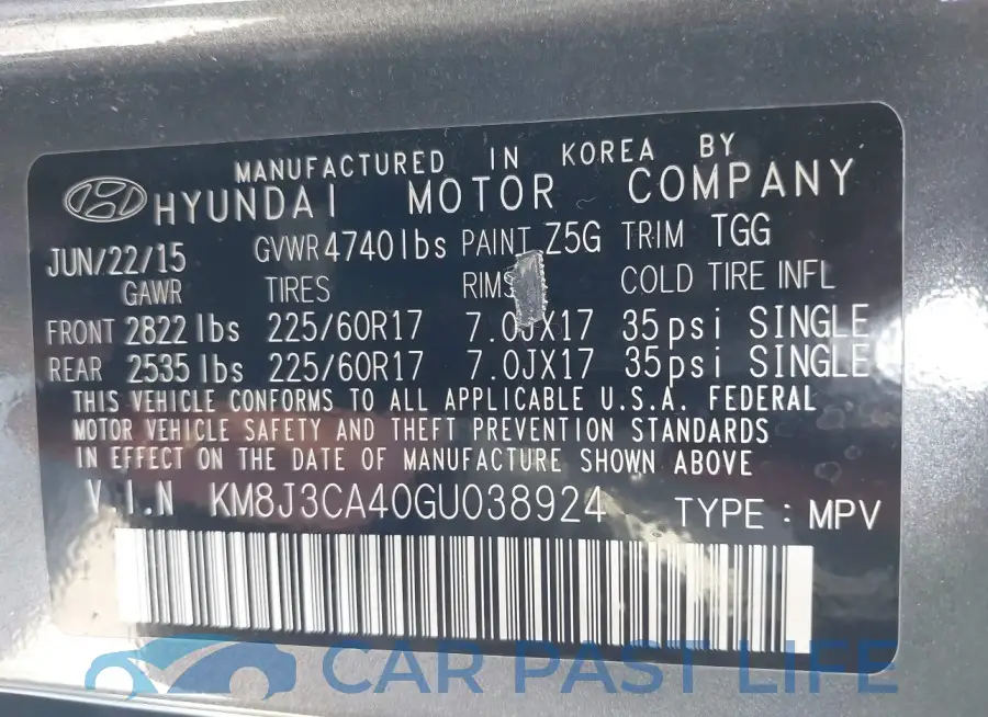 KM8J3CA40GU038924# 9