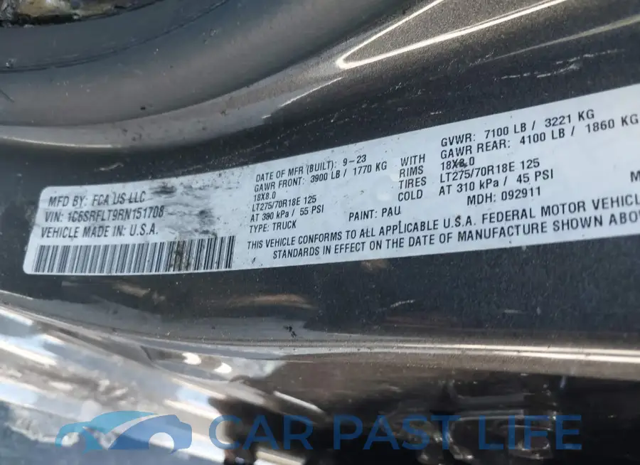 1C6SRFLT9RN151708# 9