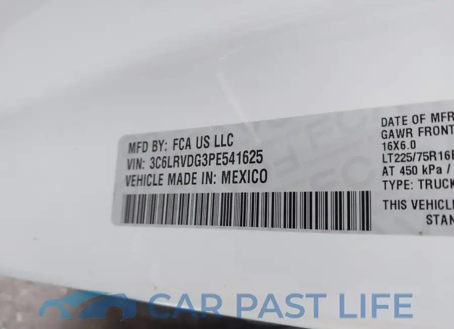 3C6LRVDG3PE541625# 9