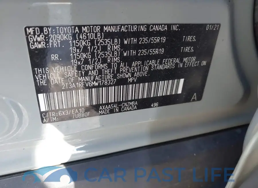 2T3A1RFV6MW178327# 9
