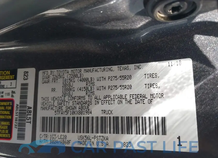 5TFAY5F10KX801984# 8