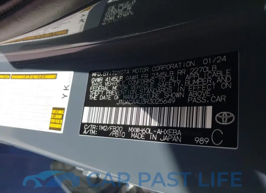 JTDACAAU3R3025649# 9