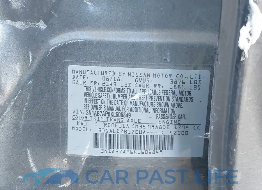 3N1AB7AP6KL606849# 9