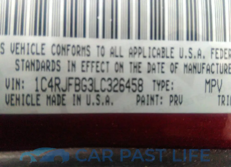 1C4RJFBG3LC326458# 9