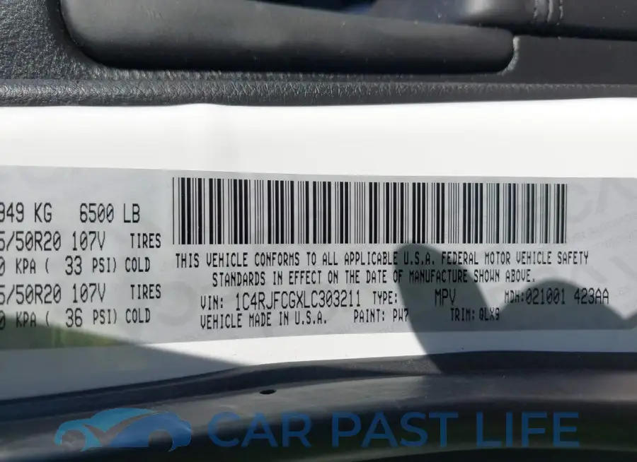 1C4RJFCGXLC303211# 9