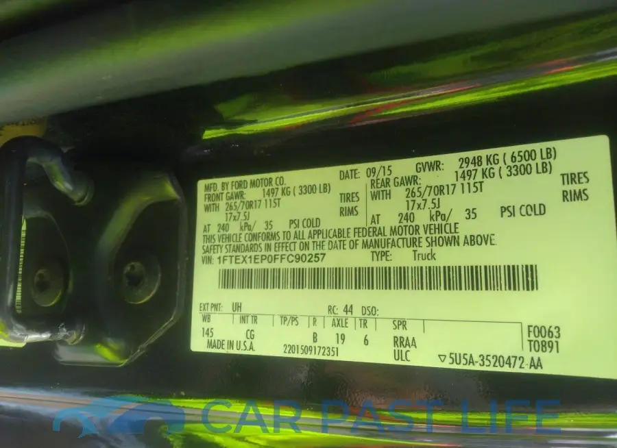 1FTEX1EP0FFC90257# 9
