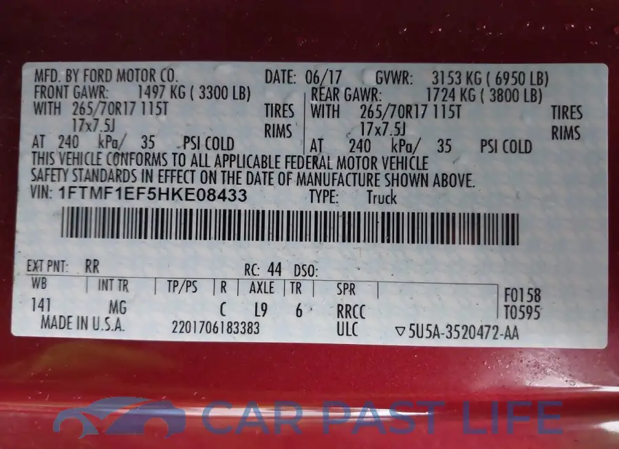 1FTMF1EF5HKE08433# 9