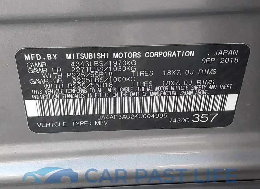 JA4AP3AU2KU004995# 9