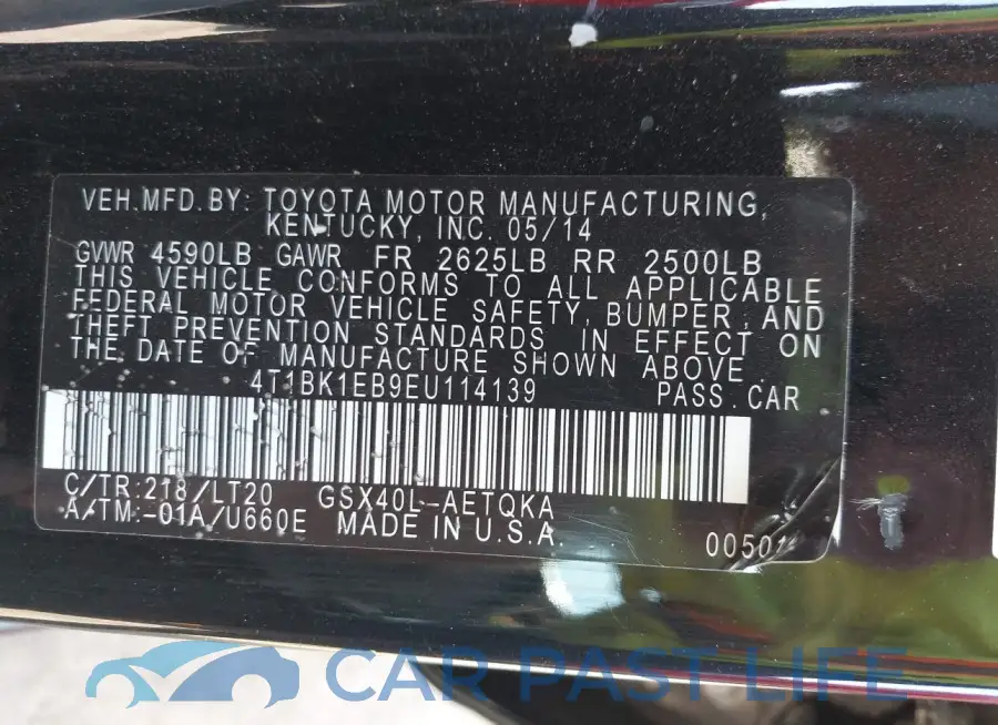 4T1BK1EB9EU114139# 9