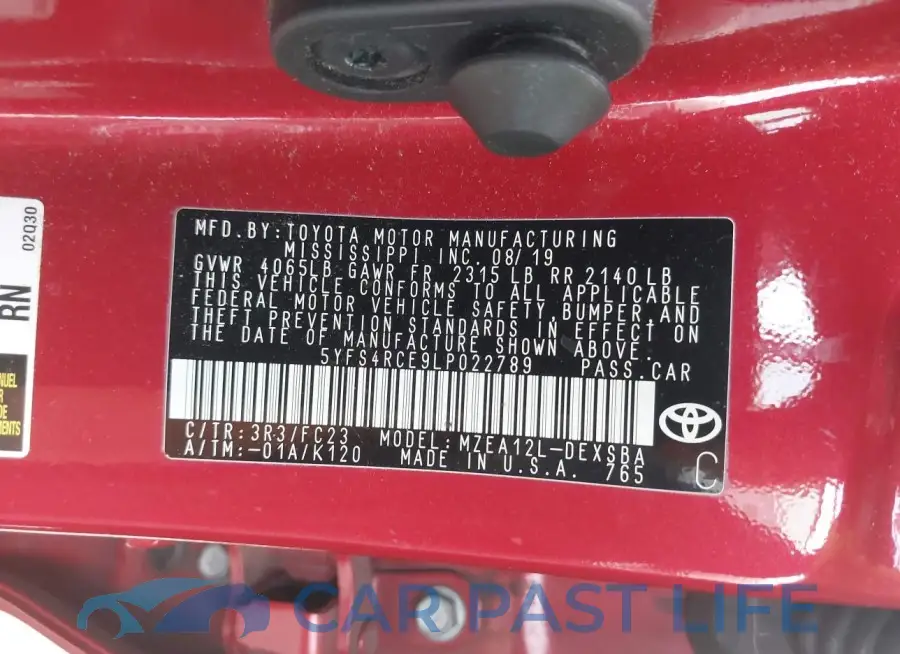 5YFS4RCE9LP022789# 9