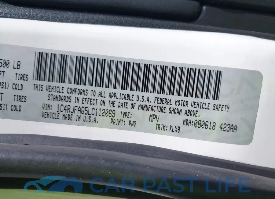 1C4RJFAG5LC112069# 9