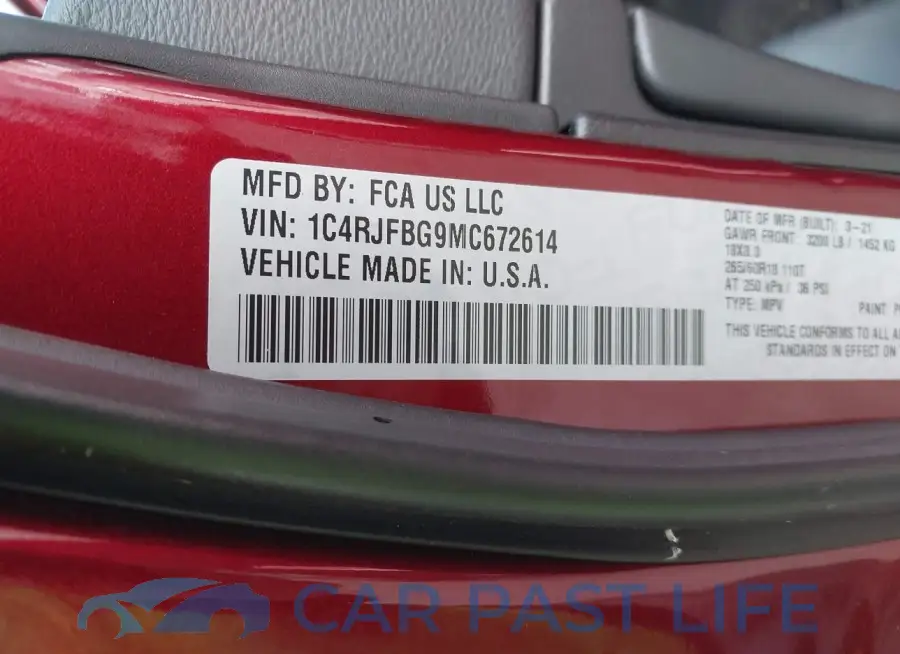 1C4RJFBG9MC672614# 9
