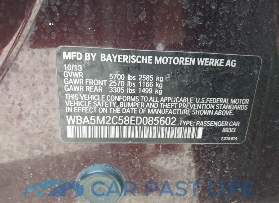 WBA5M2C58ED085602# 9
