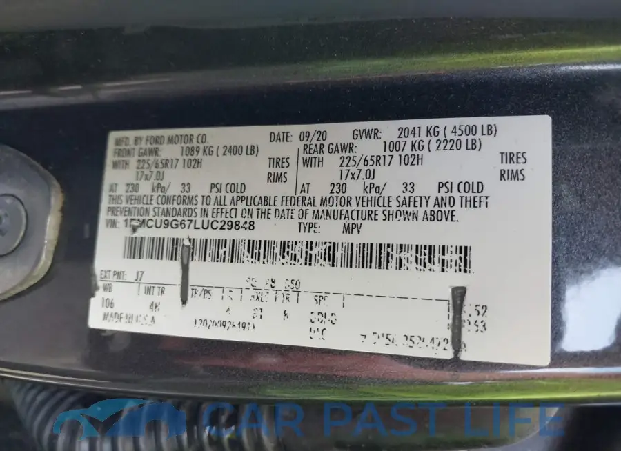 1FMCU9G67LUC29848# 9