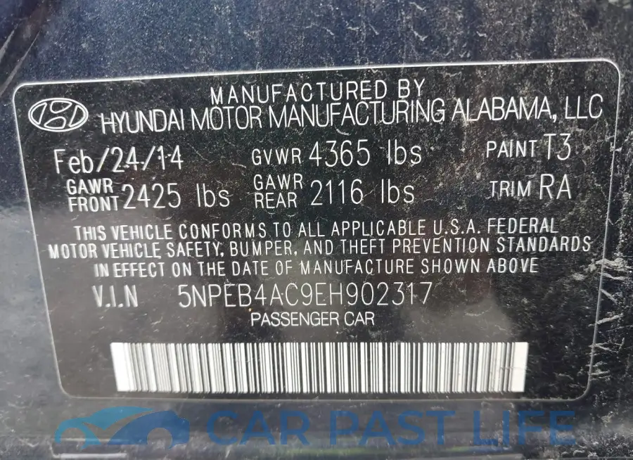 5NPEB4AC9EH902317# 9