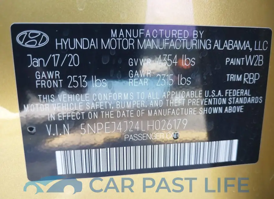 5NPEJ4J24LH026179# 9