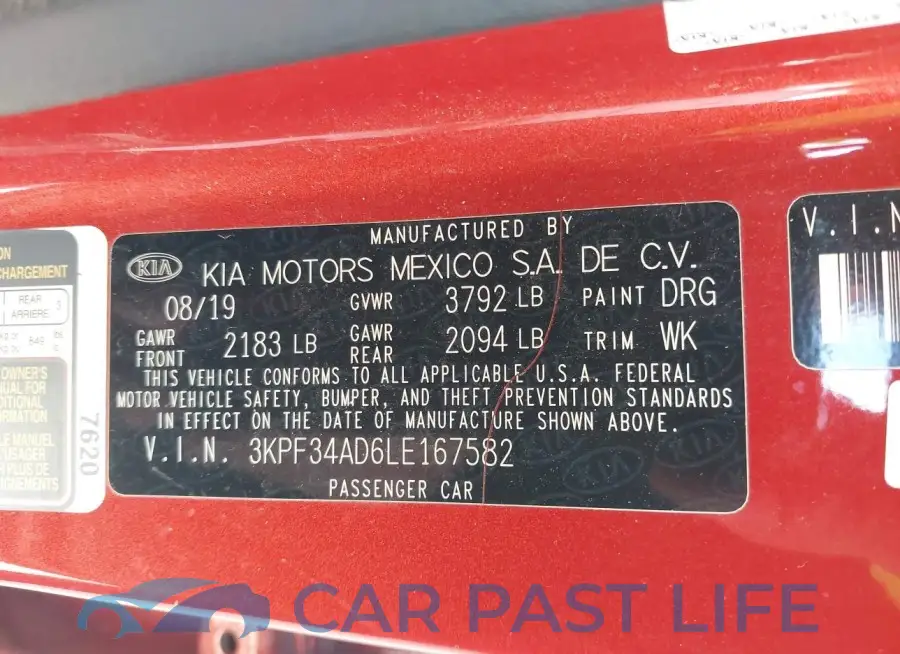 3KPF34AD6LE167582# 9