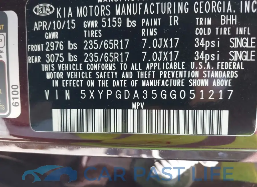 5XYPGDA35GG051217# 9