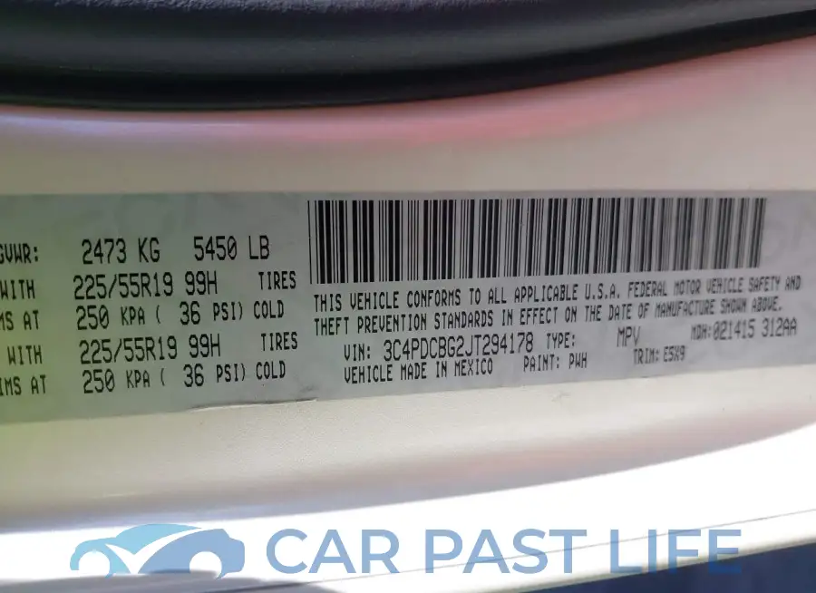 3C4PDCBG2JT294178# 9