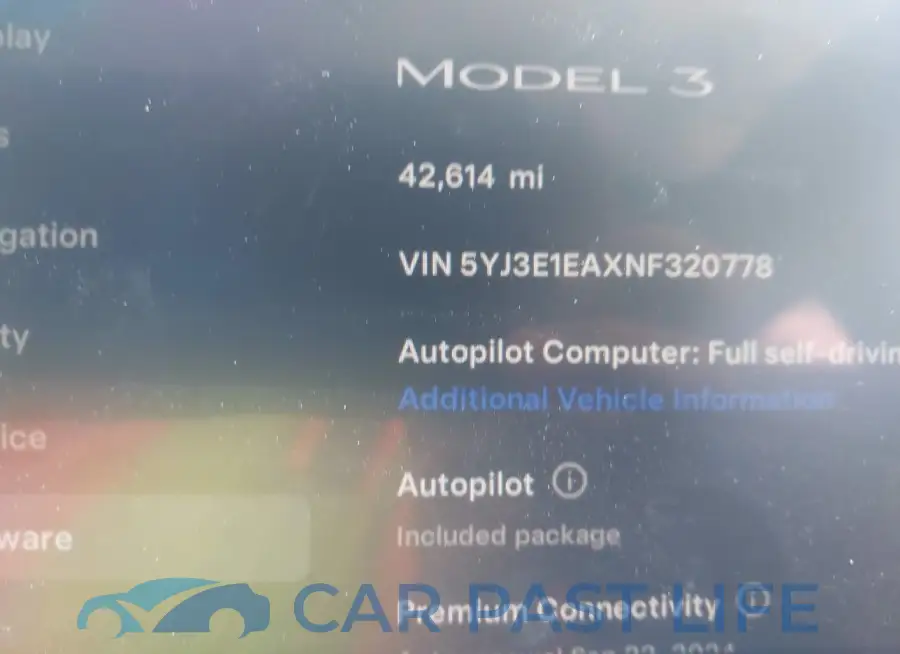 5YJ3E1EAXNF320778# 9