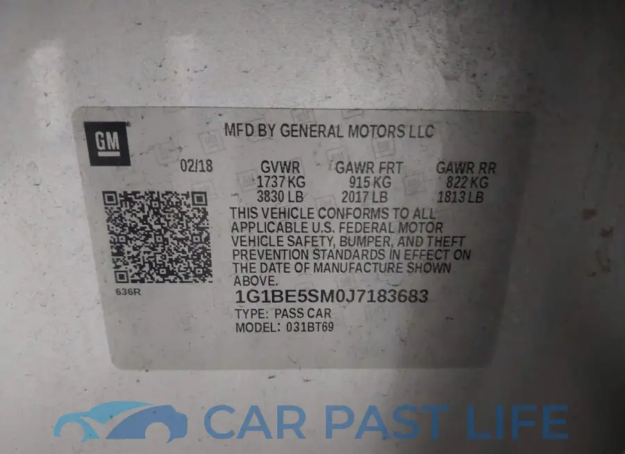 1G1BE5SM0J7183683# 9