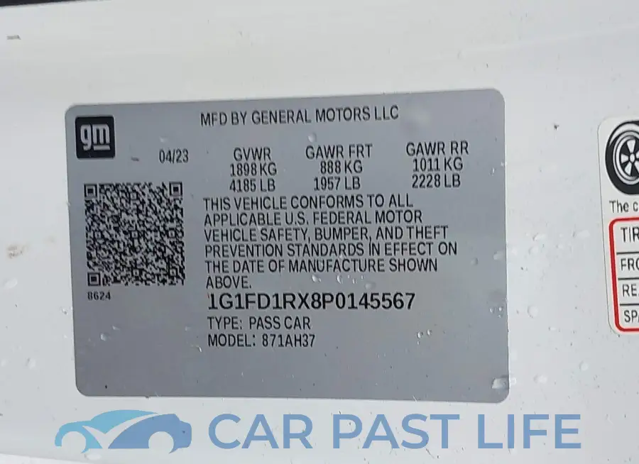 1G1FD1RX8P0145567# 9