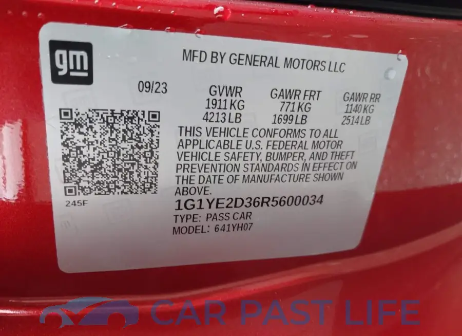 1G1YE2D36R5600034# 9