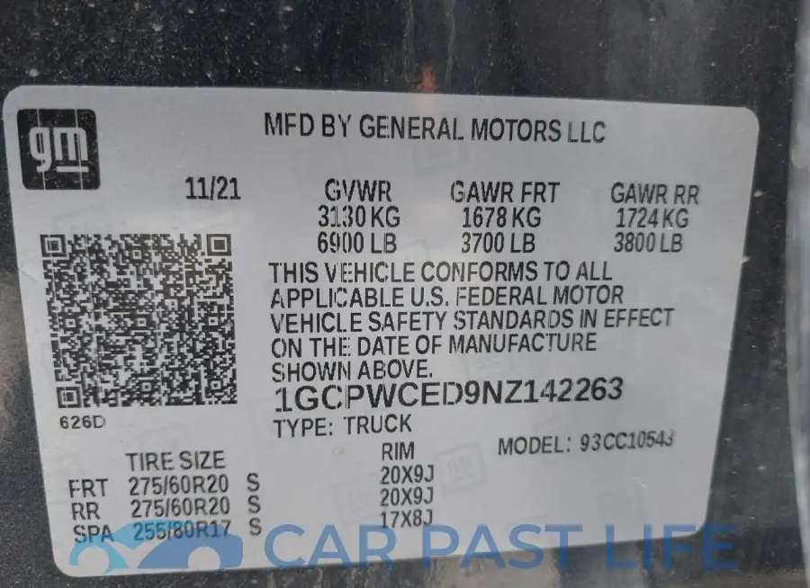 1GCPWCED9NZ142263# 9