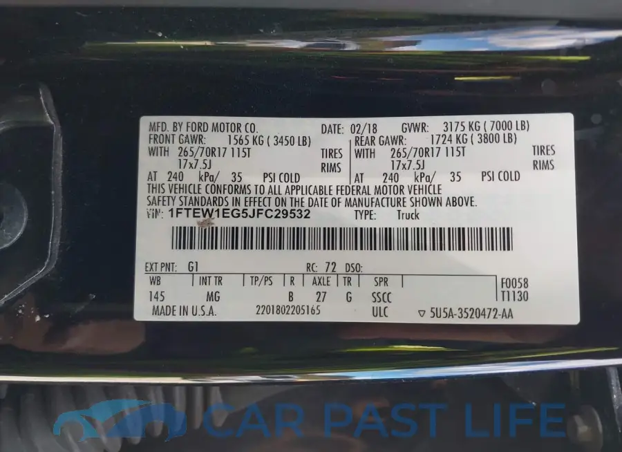 1FTEW1EG5JFC29532# 9