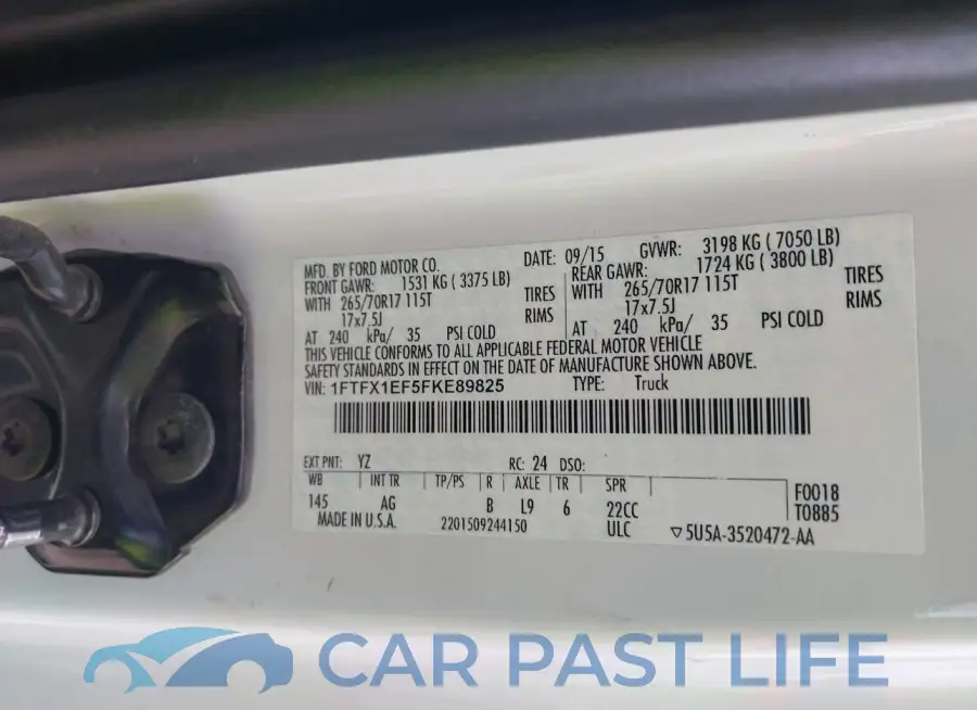 1FTFX1EF5FKE89825# 9